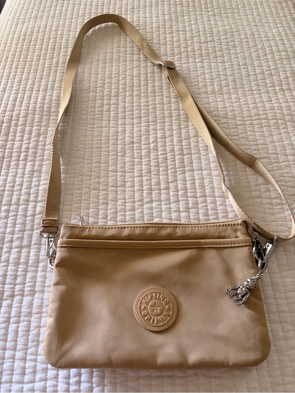 Kipling Beige Crossbody Bag with Adjustable Strap